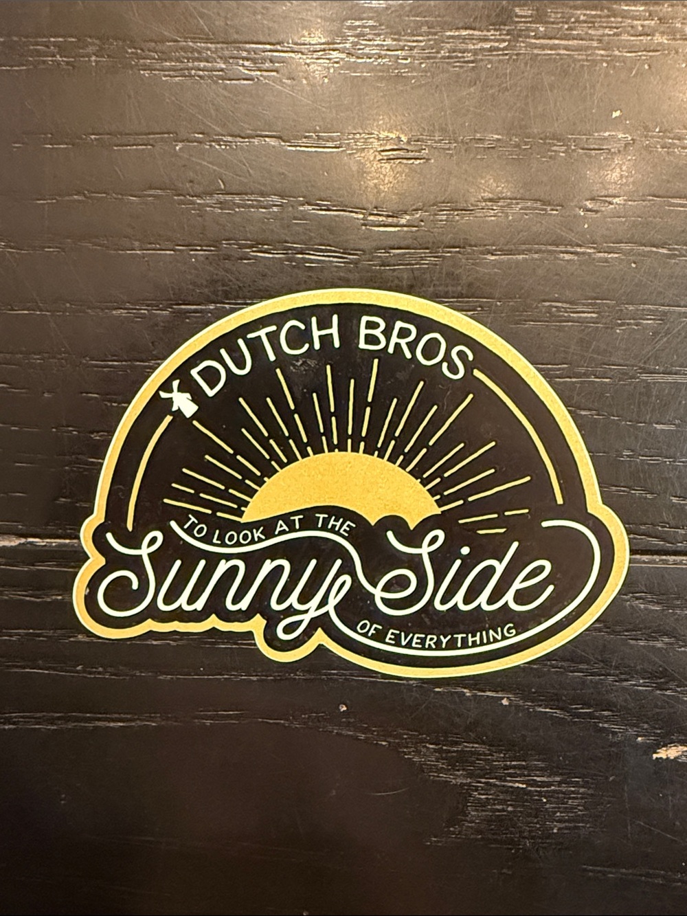 Dutch Bros Sunny Side Sticker - Yellow & Black